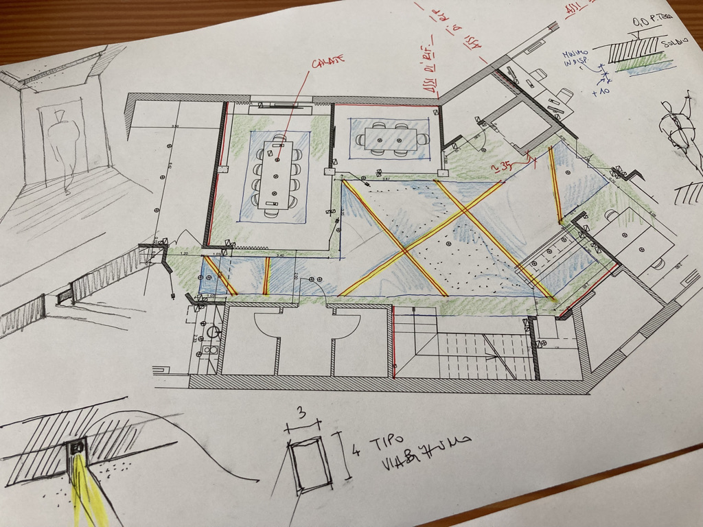 schizzi progetto ufficio